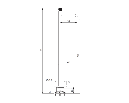 Напольный смеситель для раковины ALTROBAGNO Биланча (Bilancia) 010305 GM