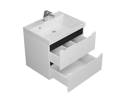 Тумба под раковину 60 см, Uperwood Tanos, белая/графит матовая