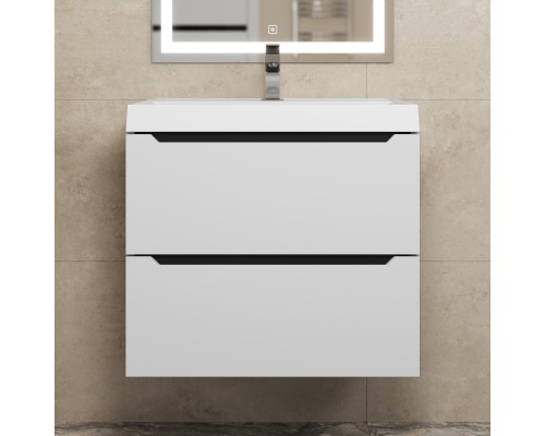 Тумба с раковиной Uperwood Tanos 60 см, белая/графит