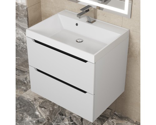 Тумба с раковиной Uperwood Tanos 60 см, белая/графит