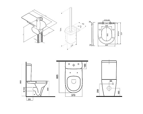 Набор унитаз-компакт CK50C1704W Inspire V2.0 с гигиеническим душем Набор унитаз-компакт CK50C1704W Inspire V2.0 с гигиеническим душем