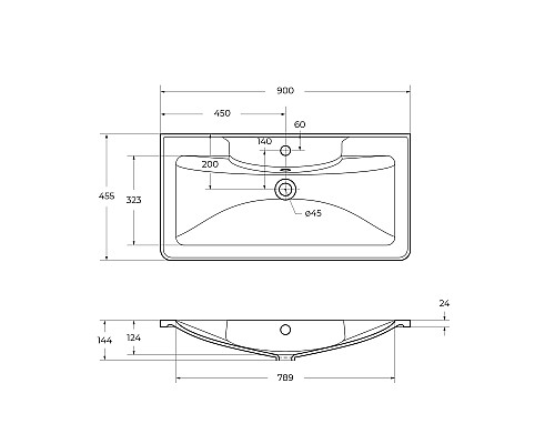 Раковина BelBagno 90 BB900/455-LV-MR-ALR Белая Раковина BelBagno 90 BB900/455-LV-MR-ALR Белая
