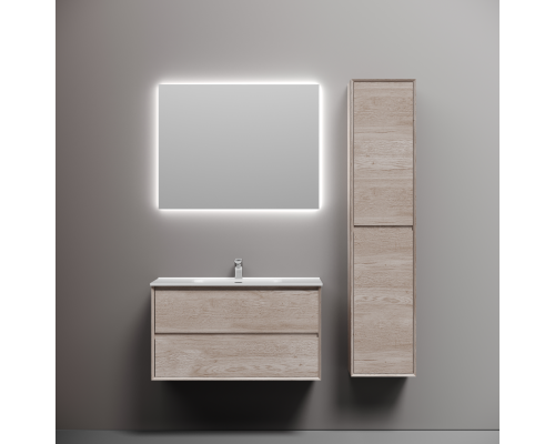 Тумба под раковину подвесная Sancos Marmi 2.0 89х44 с доводчиками, дуб галифакс, MR2.090EG