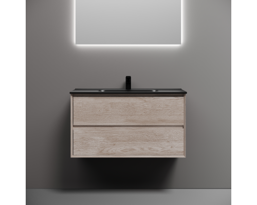 Тумба под раковину подвесная Sancos Marmi 2.0 89х44 с доводчиками, дуб галифакс, MR2.090EG