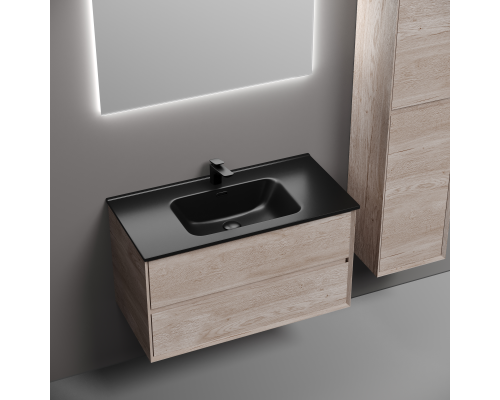 Тумба под раковину подвесная Sancos Marmi 2.0 89х44 с доводчиками, дуб галифакс, MR2.090EG