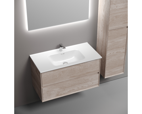 Тумба под раковину подвесная Sancos Marmi 2.0 89х44 с доводчиками, дуб галифакс, MR2.090EG