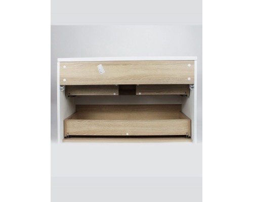 Тумба под раковину 90 см, Uperwood Barsa, белая/дуб сонома