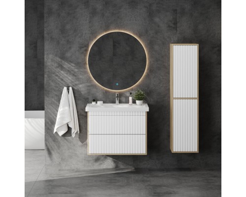 Тумба под раковину Onika Дайлер 80 подвесная графит/дуб сонома