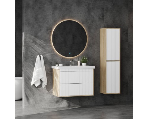 Тумба под раковину Onika Дайлер 80 подвесная графит/дуб сонома