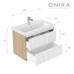 Тумба под раковину Onika Дайлер 80 подвесная графит/дуб сонома