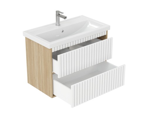 Тумба под раковину Onika Дайлер 80 подвесная графит/дуб сонома