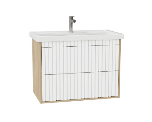 Тумба под раковину Onika Дайлер 80 подвесная графит/дуб сонома