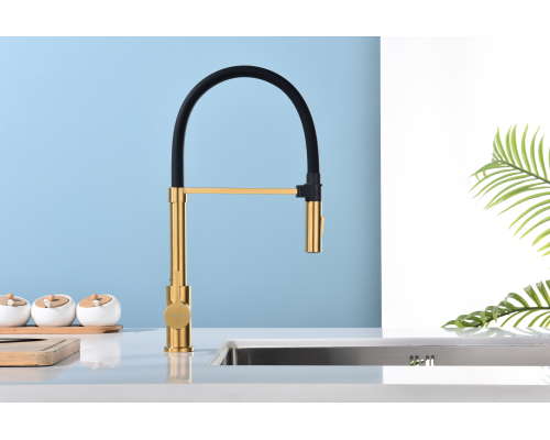 Смеситель для кухни Paulmark Halt Ha214021-BG Брашированное золото