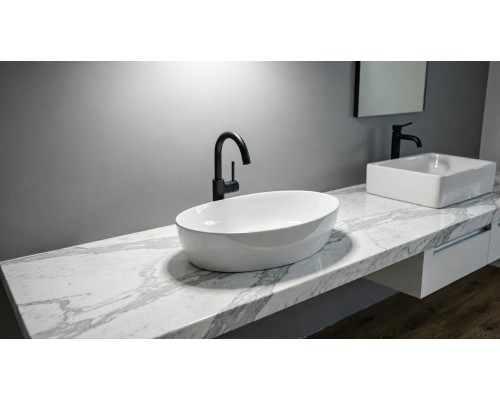 Раковина-чаша из искусственного камня накладная Flere Ovale 58x35x15 (белый матовый)