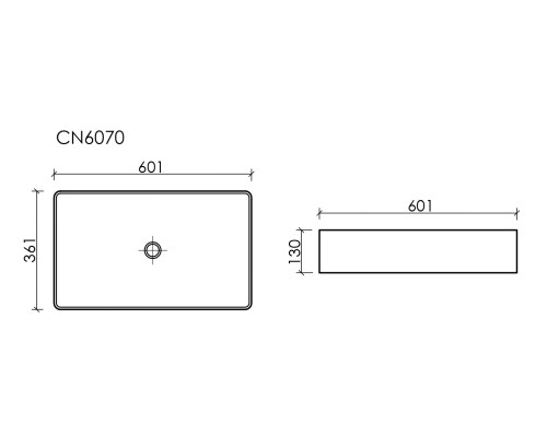 Раковина накладная Ceramicanova 601x361x130, белый