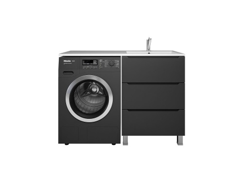 Тумба под стиральную машину Uperwood Tanos 60 см, напольная, черная, 3 ящика