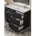 Тумба под стиральную машину Uperwood Tanos 60 см, напольная, черная, 3 ящика