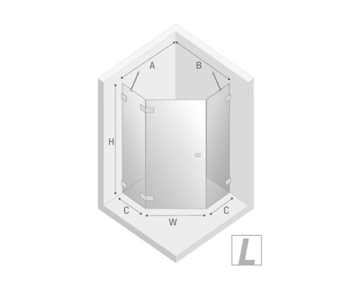 Душевое ограждение NEW TRENDY AVEXA GOLD BRUSHED L 90x90x200 золото