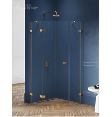 Душевое ограждение NEW TRENDY AVEXA GOLD BRUSHED L 90x90x200 золото