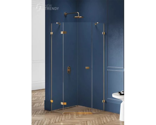 Душевое ограждение NEW TRENDY AVEXA GOLD BRUSHED L 90x90x200 золото