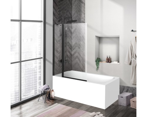 Шторка на ванну BelBagno Uno 100 UNO-V-11-100/150-C-NERO Черный матовый