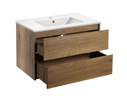 База под раковину Vincea Gio 800 подвесная 2 выкатных ящика Soft-close T.Oak