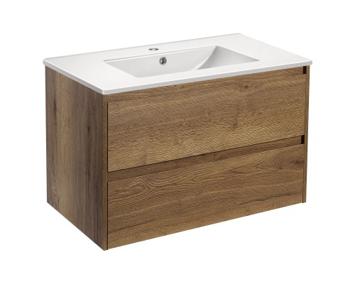 База под раковину Vincea Gio 800 подвесная 2 выкатных ящика Soft-close T.Oak