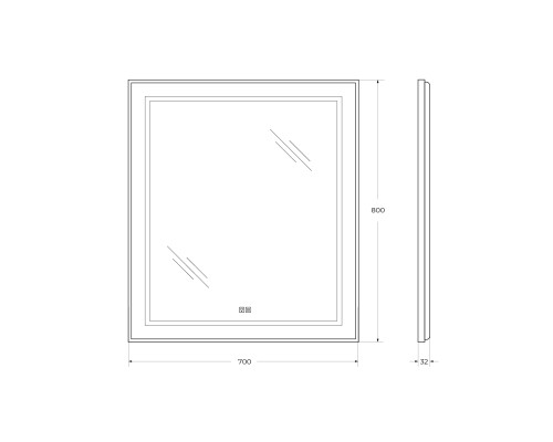 Зеркало BelBagno Kraft 70 SPC-KRAFT-700-800-LED-TCH-WARM с подсветкой Сатин с сенсорным выключателем и подогревом