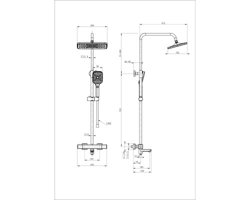 Душевая система с термостатом Wonzon&Woghand, Белый матовый
