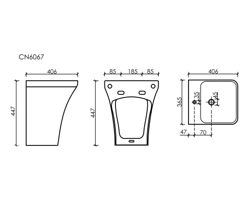 Раковина подвесная Ceramica Nova DION 36x40 черная матовая