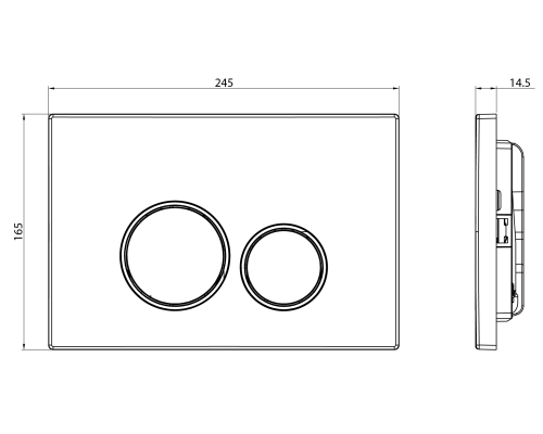 Кнопка смыва Charus Spazio FP.330.DW.02 черный матовый