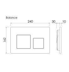 Кнопка смыва Ceramicanova Balance, черный матовый