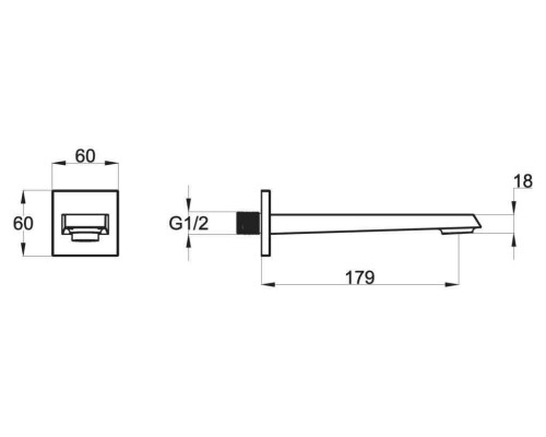 Излив для ванны BelBagno ARL-BC-CRM