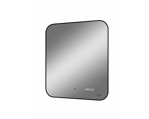 Зеркало Reflection Black View с подсветкой, бесконтактным сенсором, часами 60х70