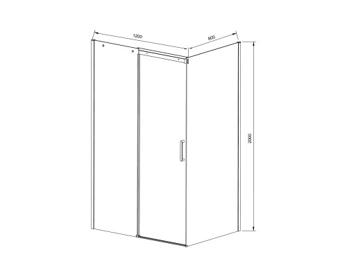 Душевой уголок Vincea Dice VSR-4D8012CLB 1200x800 черный стекло прозрачное