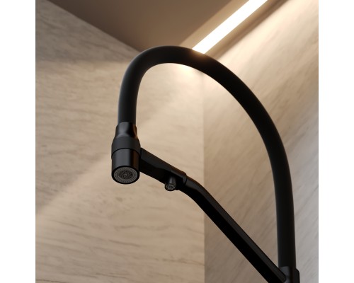 Смеситель для кухни SANCOS Orta SC4008MB с подключением фильтра для воды, матовый черный