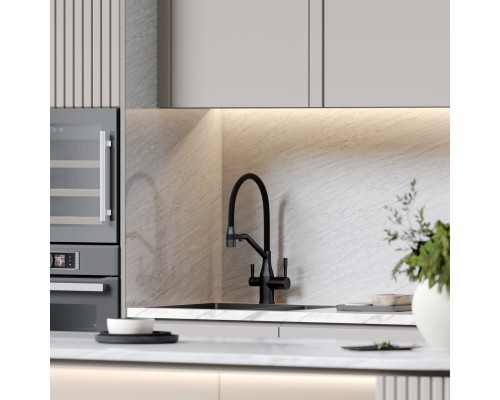 Смеситель для кухни SANCOS Orta SC4008MB с подключением фильтра для воды, матовый черный