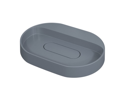 Раковина накладная овальная Uperwood Tanos Quartz 55 см, серая, "бетон"