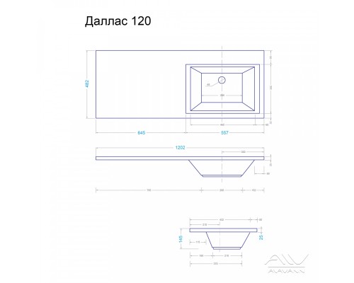 Тумба под раковину Alavann Soft Silver 120 белая