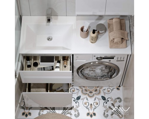 Тумба под раковину Alavann Soft Silver 120 белая