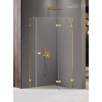 Душевое ограждение NEW TRENDY AVEXA GOLD SHINE R 100x80x200 золото