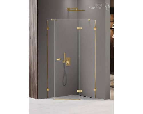 Душевое ограждение NEW TRENDY AVEXA GOLD SHINE R 100x80x200 золото