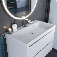 Раковина для ванной 80 см, Uperwood Classic Quartz, белая матовая, жасмин