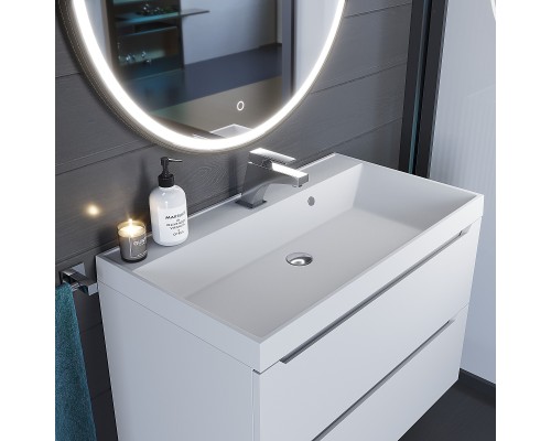 Раковина для ванной 80 см, Uperwood Classic Quartz, белая матовая, жасмин