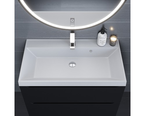 Раковина для ванной 80 см, Uperwood Classic Quartz, белая матовая, жасмин