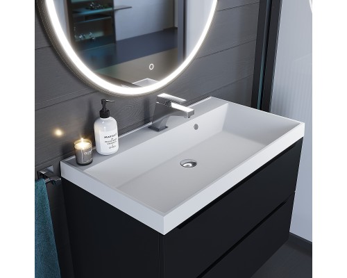 Раковина для ванной 80 см, Uperwood Classic Quartz, белая матовая, жасмин