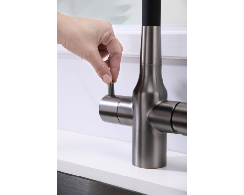 Смеситель для кухни Paulmark Salix Sa213419-GM Вороненая сталь