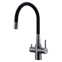 Смеситель для кухни Paulmark Salix Sa213419-GM Вороненая сталь