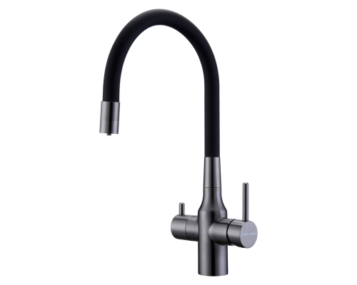 Смеситель для кухни Paulmark Salix Sa213419-GM Вороненая сталь