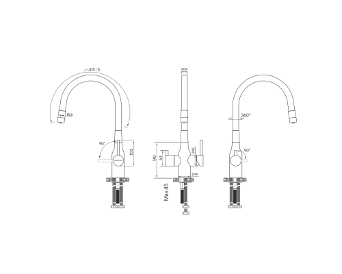 Смеситель для кухни Paulmark Salix Sa213419-G Золото